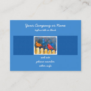 Cardinals on the Fence Painting - Original Art Business Card