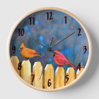 Cardinals on the Fence Painting - Original Art