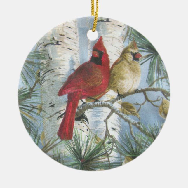 CARDINALS-ORNAMENT CERAMIC ORNAMENT (Front)
