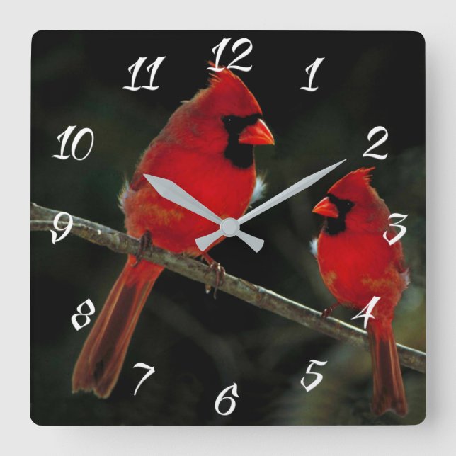 CARDINALS SQUARE WALL CLOCK (Front)