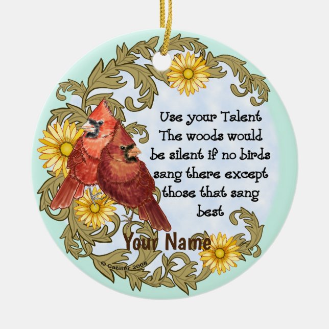 Cardinals Talent Christian ornament (Front)
