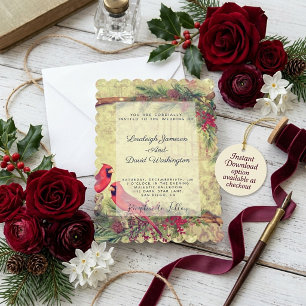 Cardinals wedding invitation