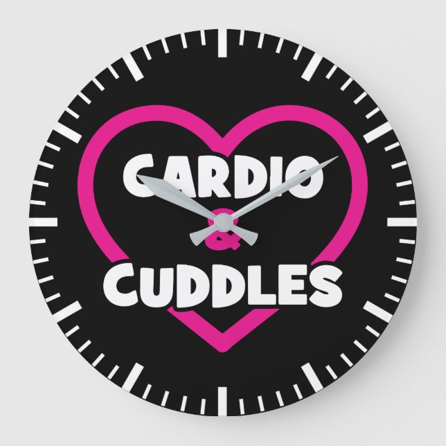 Cardio and Cuddles - Funny Novelty Gym Workout Large Clock (Front)