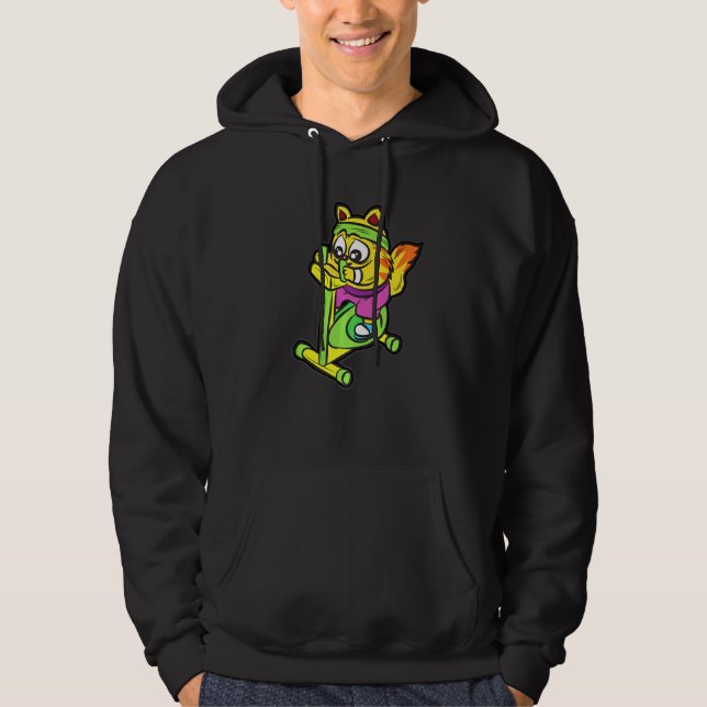 Cardio Cat On Spinning Bike Hometrainer Gym Humour Hoodie (Front)