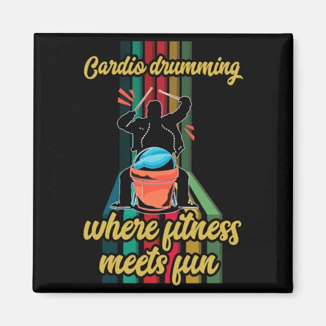 Cardio Drumming Gym Exercise Funny Fitness Cl W  Magnet (Front)