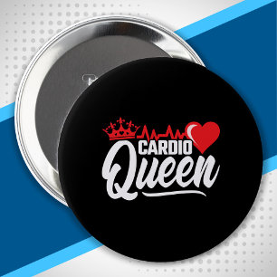 Cardio Fitness Queen Crown Gym Exercise Workout  10 Cm Round Badge
