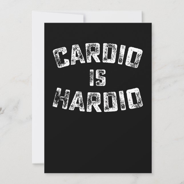 Cardio Is Hardio Fitness Gym Workout Invitation (Front)