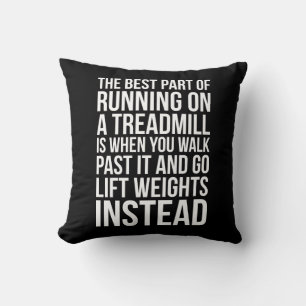 Cardio, Treadmill Running vs Lifting - Funny Gym Cushion
