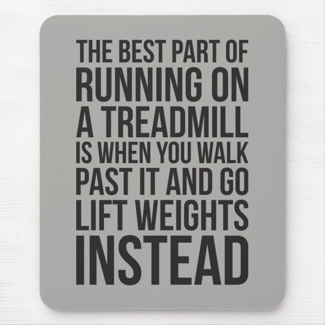 Cardio, Treadmill Running vs Lifting - Funny Gym Mouse Pad (Front)