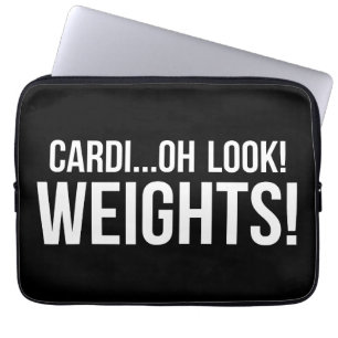 Cardio vs Weights - Funny Novelty Gym Workout Laptop Sleeve
