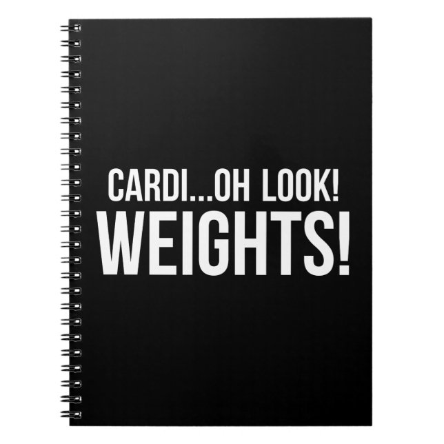 Cardio vs Weights - Funny Novelty Gym Workout Notebook (Front)