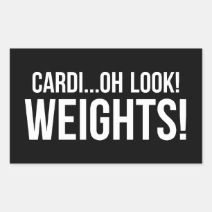 Cardio vs Weights - Funny Novelty Gym Workout Rectangular Sticker