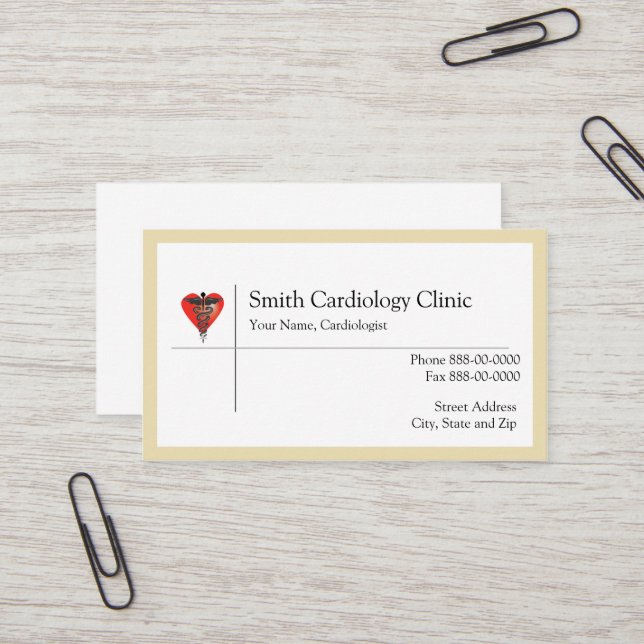Cardiologist  Business Card (Front/Back In Situ)