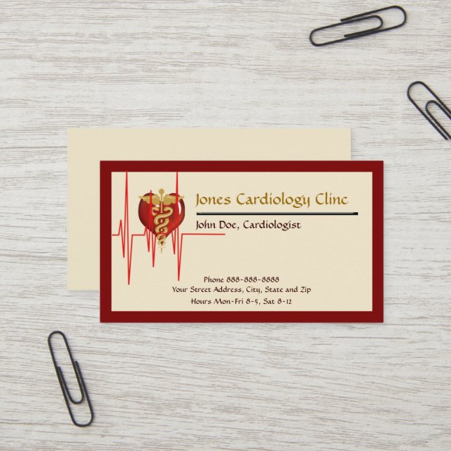 Cardiologist Business Card (Front/Back In Situ)