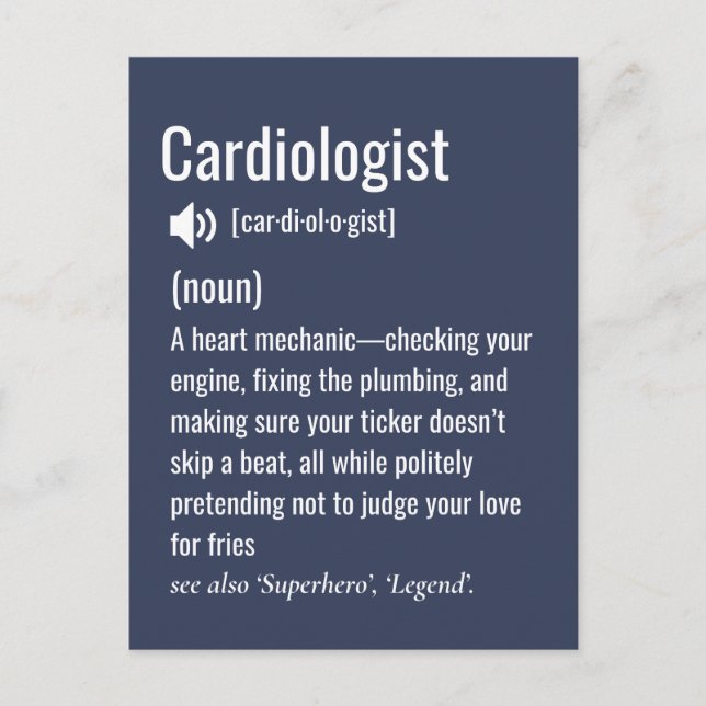 Cardiologist Definition  Postcard (Front)