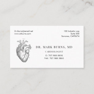 Cardiologist Doctor Anatomical Heart Appointment Business Card