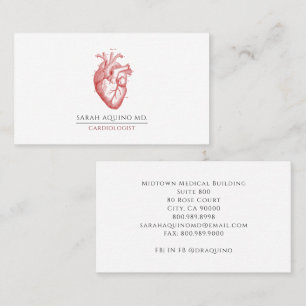 Cardiologist Doctor Anatomical Heart Illustration Business Card
