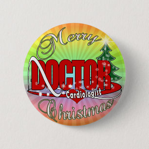 Cardiologist DOCTOR MERRY CHRISTMAS 6 Cm Round Badge