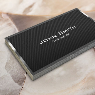 Cardiologist Faux Metal Framed Carbon Fibre Business Card