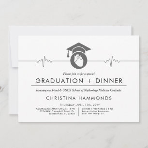 Cardiologist Graduation   Minimalist Invitation