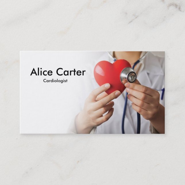 Cardiologist Heart Doctor Clinic First Aid Business Card (Front)