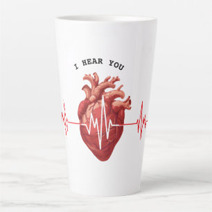 cardiologist heart doctor I Hear You Compassion Latte Mug