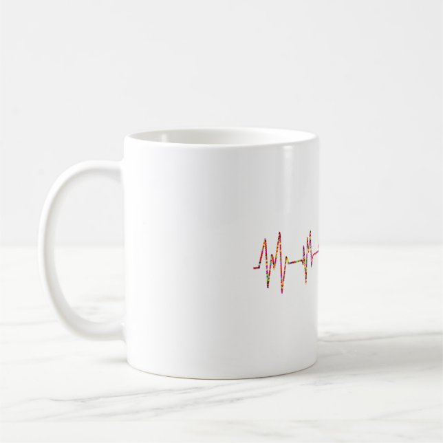 Cardiologist Heartbeat EKG ECG Cardiac Cardiology  Coffee Mug (Left)