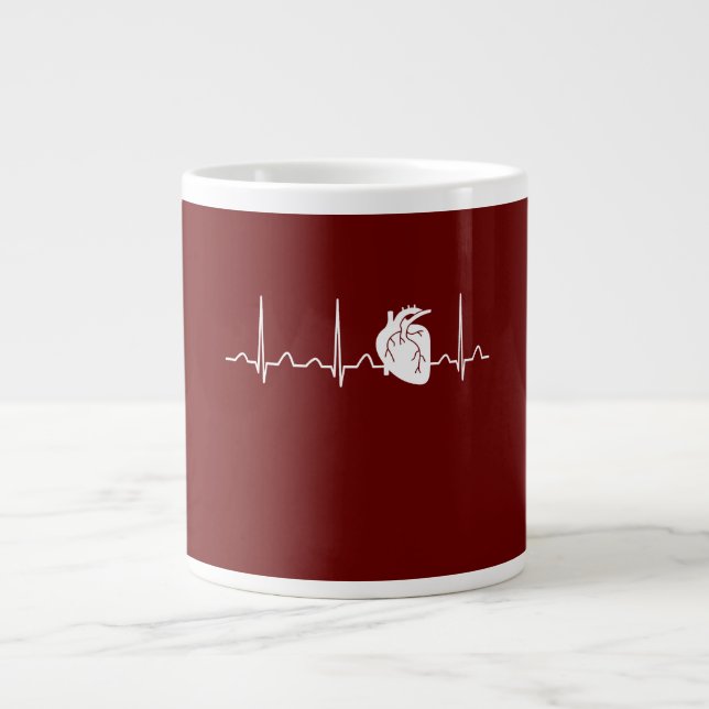 Cardiologist Heartbeat Large Coffee Mug (Front)