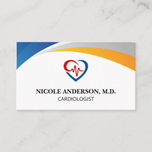 Cardiologist Logo   Medical Business Card