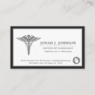 Cardiologist   Minimalist Black Border Business Card