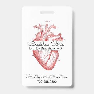Cardiologist Or Heart Clinic Anatomical Heart ID Badge