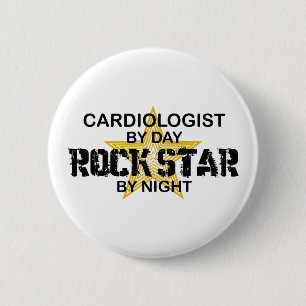 Cardiologist Rock Star by Night 6 Cm Round Badge