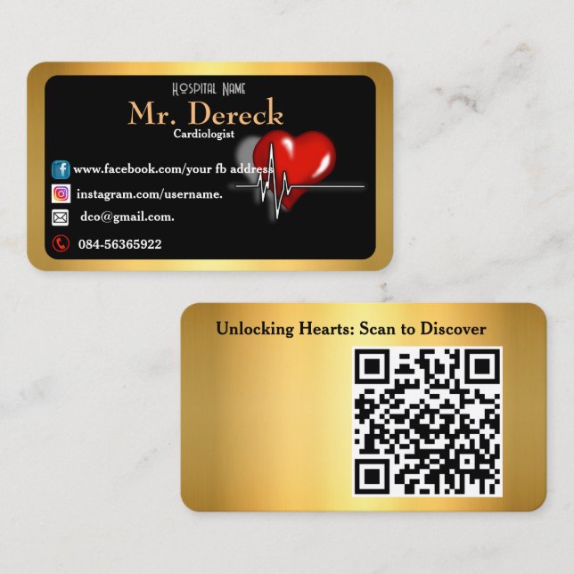 Cardiologists  business card (Front/Back)