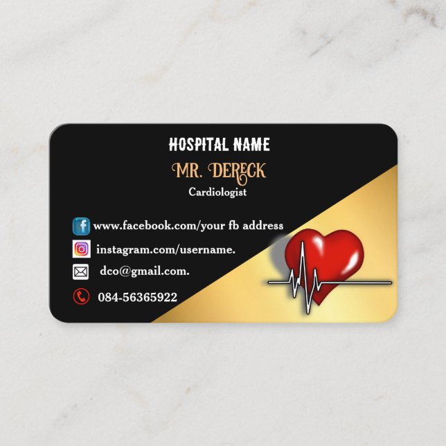 Cardiologists Business Card (Front)