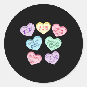 Cardiology Cardiologist Cardiac Nurse Valentine Da Classic Round Sticker