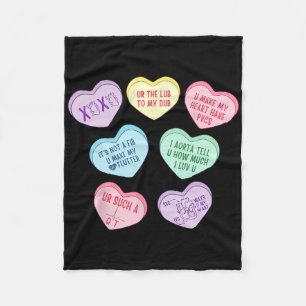 Cardiology Cardiologist Cardiac Nurse Valentine Da Fleece Blanket