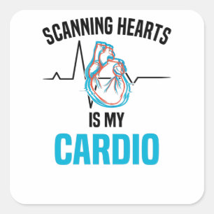 Cardiology Cardiologist Heart Heartchair Heartbeat Square Sticker