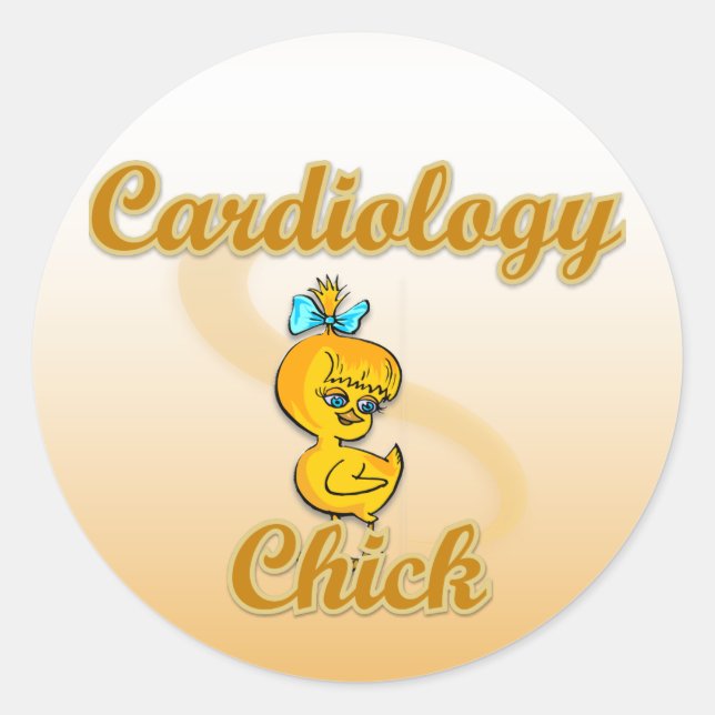 Cardiology Chick Classic Round Sticker (Front)