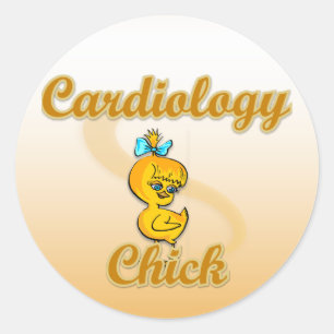 Cardiology Chick Classic Round Sticker