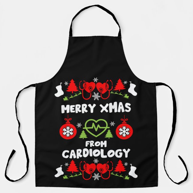 Cardiology Christmas Medical Staff Gifts Apron (Front)