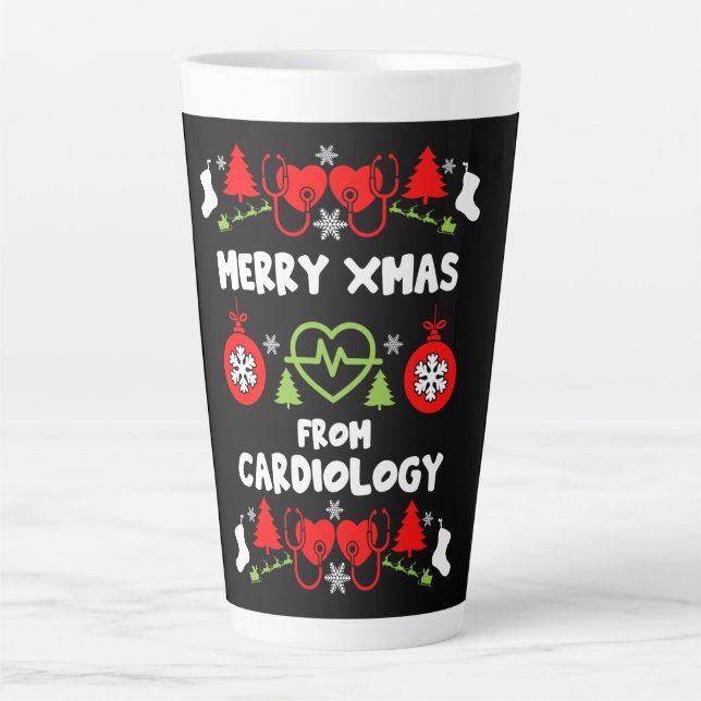 Cardiology Christmas Medical Staff Gifts Latte Mug (Front)