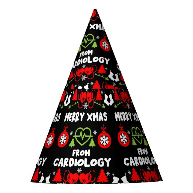 Cardiology Christmas Medical Staff Gifts Party Hat (Front)