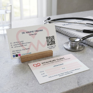 Cardiology Clinic Business Clean Appointment Card