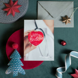 Cardiology Medical Doctor Healthy New Year Xmas Holiday Card
