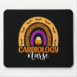 Cardiology Nurse Leopard Rainbow Halloween Pumpkin Mouse Pad