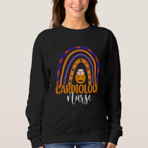 Cardiology Nurse Nursing Rainbow Halloween Pumpkin Sweatshirt
