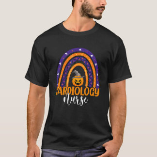 Cardiology Nurse Nursing Rainbow Halloween Pumpkin T-Shirt
