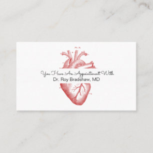 Cardiology Or Cardiologist Appointment Card