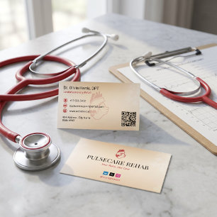 CardioPulmonary Rehab Business   Light Red Card