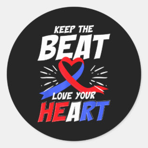 Cardiovascular Support Wear Red Heart Health Aware Classic Round Sticker